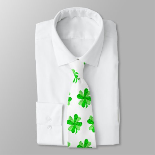 Green Irish Shamrock Young Clover St Patricks Day Neck Tie