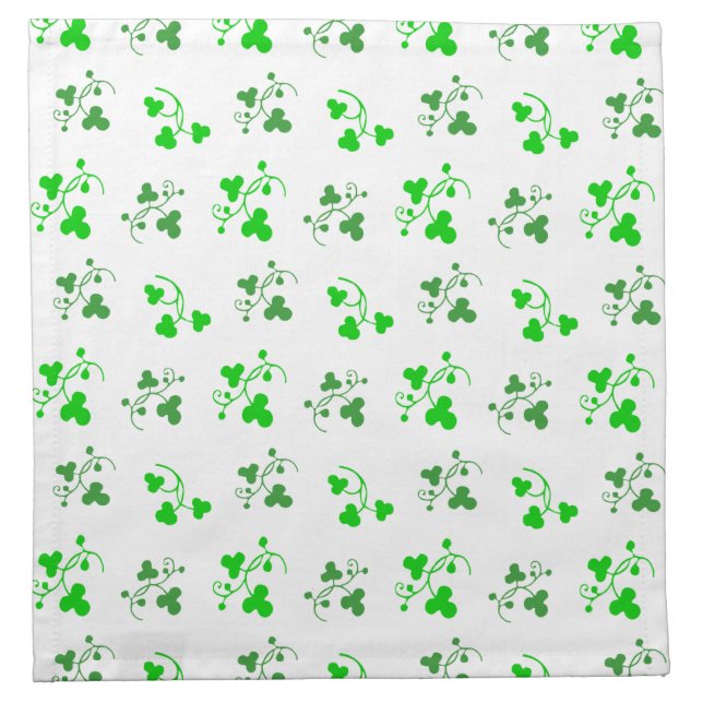 Green Irish Shamrocks Pattern Napkins (Front)