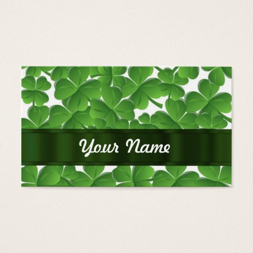 Customizable Green Irish shamrocks personalized Business Card Template