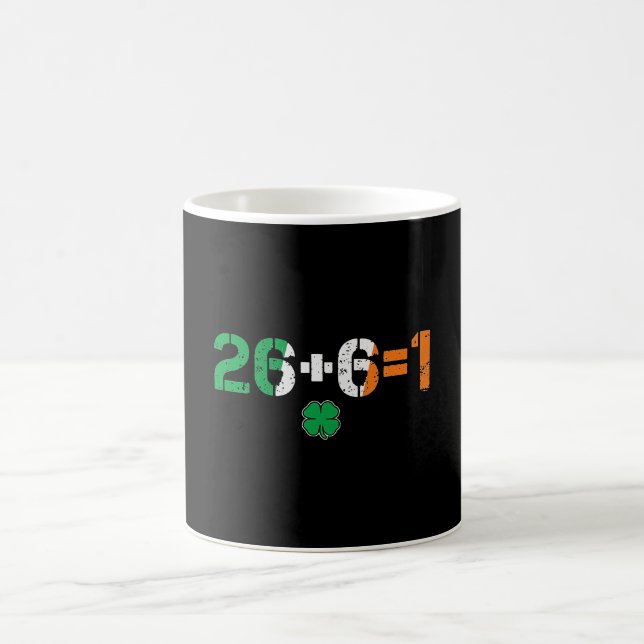 Green Irish Unity 26 + 6 = 1 St. Paddy Day Ireland Coffee Mug (Center)