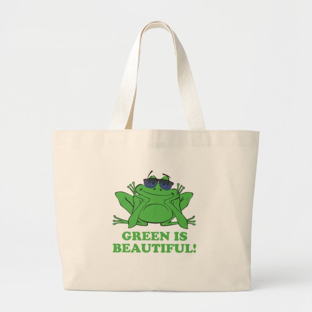 Green is Beautiful Large Tote Bag (Front)