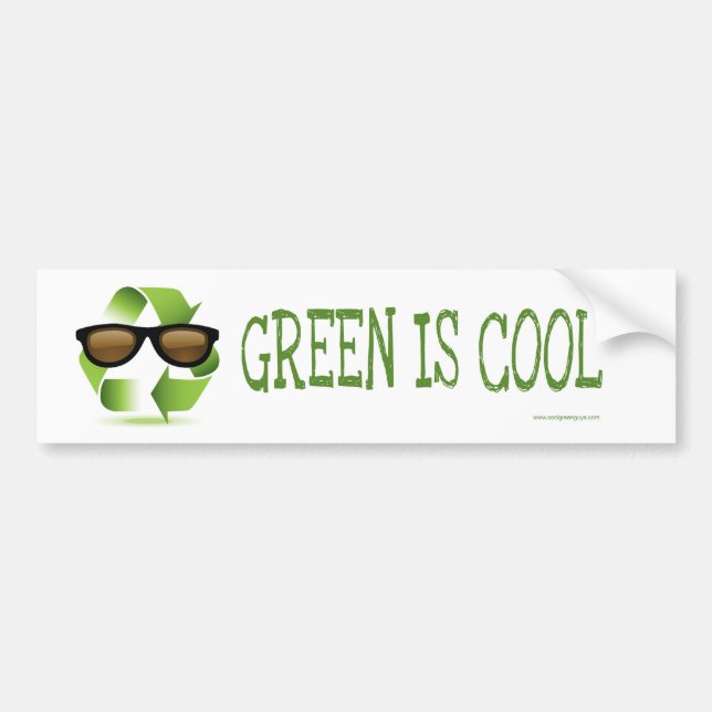 GREEN IS COOL BUMPER STICKER (Front)