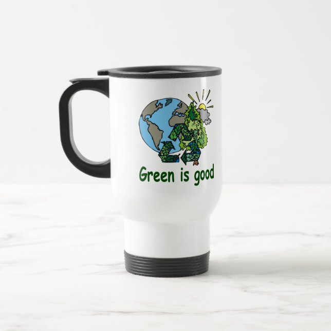 Green Is Good Travel Mug (Left)