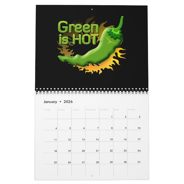 Green is HOT Calendar (Jan 2026)