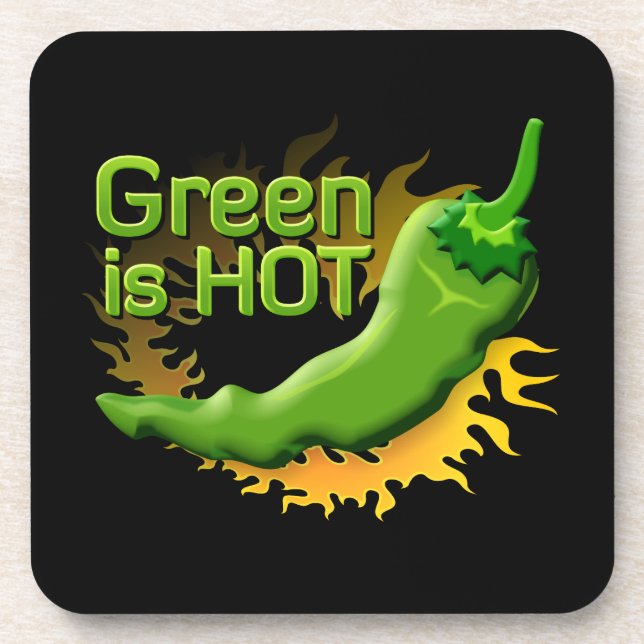 Green is HOT Drink Coaster (Front)