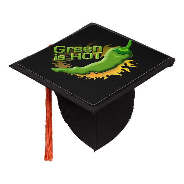Green is HOT Graduation Cap Topper (Angled)