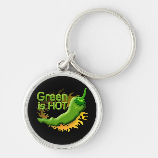 Green is HOT Keychain (Front)