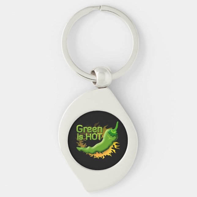 Green is HOT Keychain (Front)