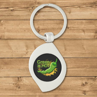 Green is HOT Keychain