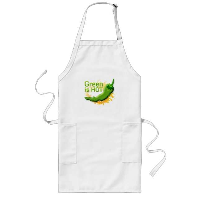 Green is HOT Long Apron (Front)