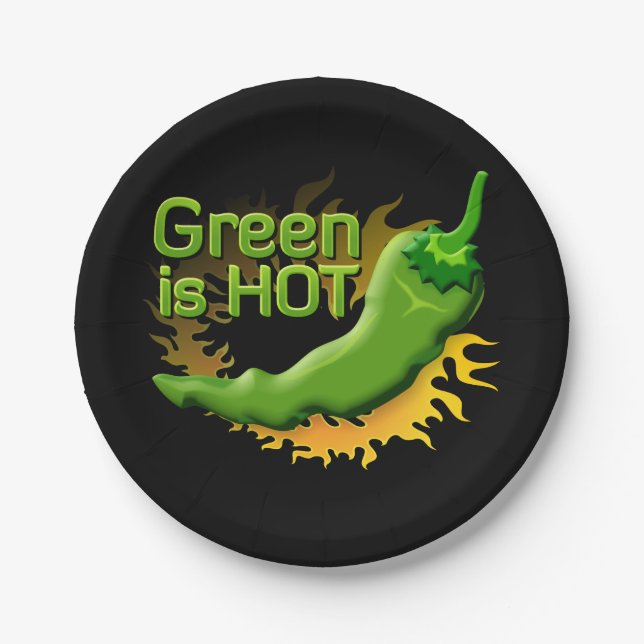 Green is HOT Paper Plates (Front)