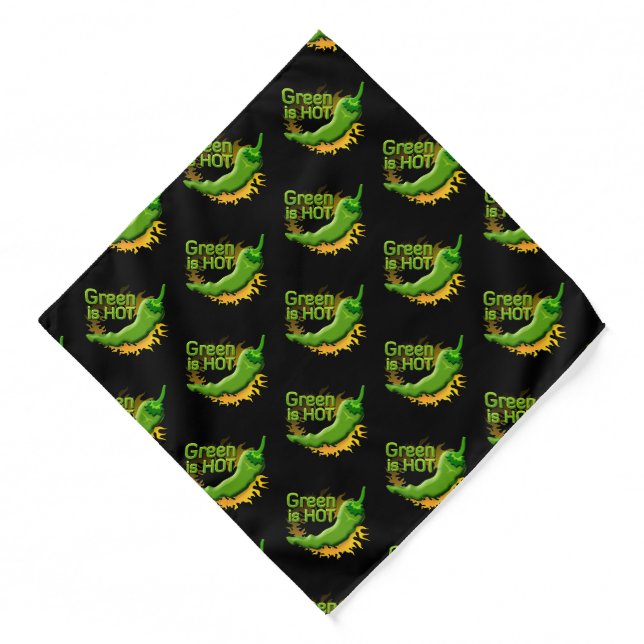 Green is HOT Pattern Bandana (Front)