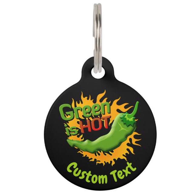 Green is HOT Pet ID Tag (Front)