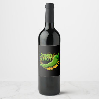 Green is HOT Wine Label