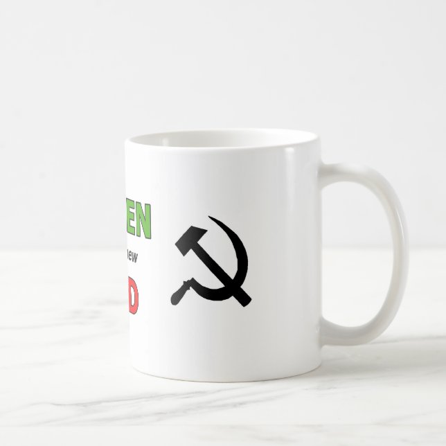 Green is the new Red with black symbols Coffee Mug (Right)