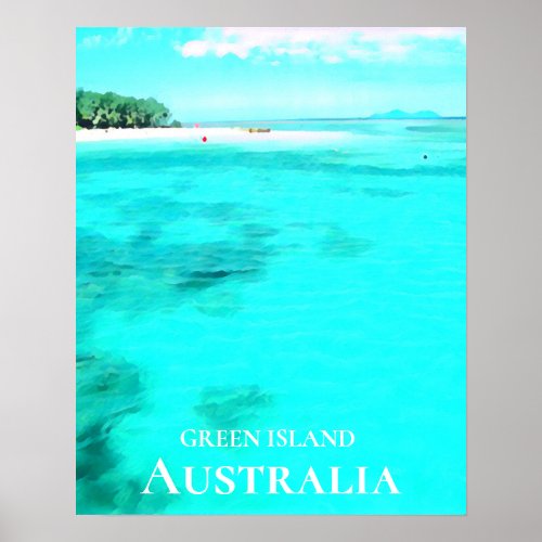 Green island Great Barrier Reef Australia travel Poster