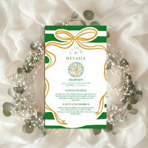 Green Italian Wedding Food Sketch Enclosure Card