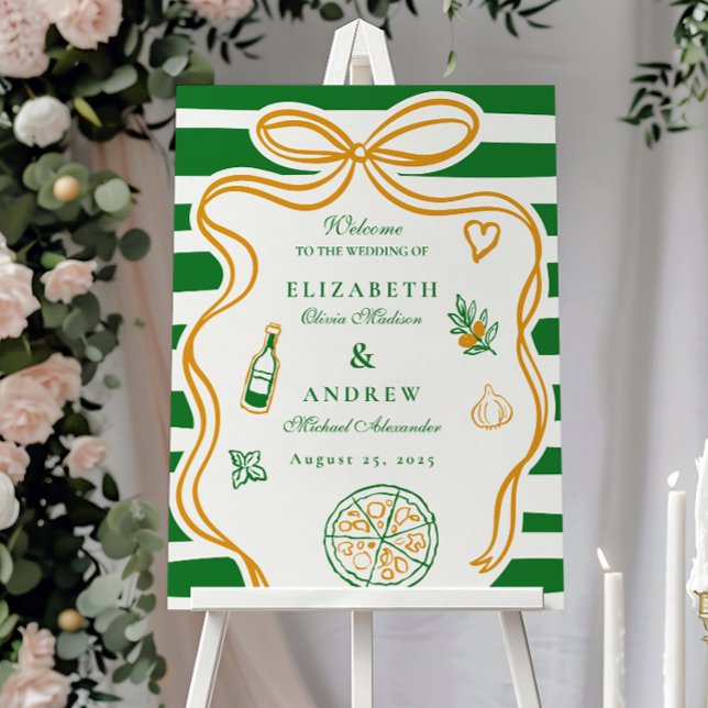 Green Italian Wedding Food Sketch Foam Board (Creator Uploaded)