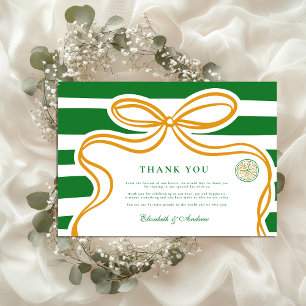 Green Italian Wedding Food Sketch Thank You Card