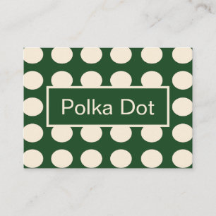 Green Ivory Color Polka Dot Business Card