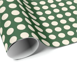 Green Ivory Color Polka Dot