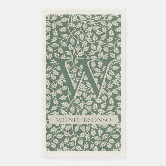 Green Ivory Flower two dual Paper Guest Towels