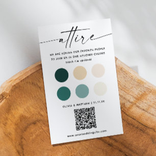 Green & Ivory Guest Wedding Dress Code QR Insert