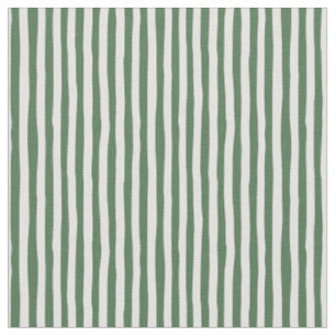 Green & Ivory Wonky Stripes Fabric