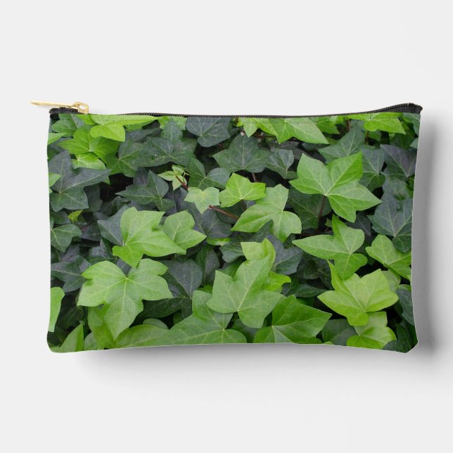 Green Ivy Botanical Print Accessory Pouch (Front)