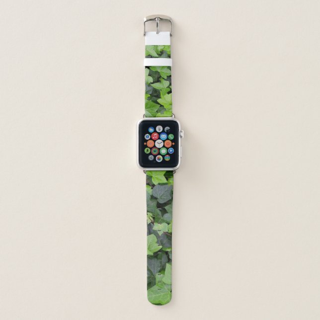 Green Ivy Botanical Print Apple Watch Band (Front)