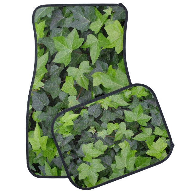 Green Ivy Botanical Print Car Mat (Set)