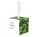 Green Ivy Botanical Print Cube Ornament