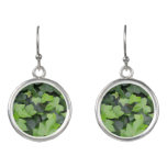 Green Ivy Botanical Print Earrings