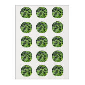 Green Ivy Botanical Print Edible Frosting Rounds (Sheet)