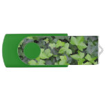 Green Ivy Botanical Print Flash Drive