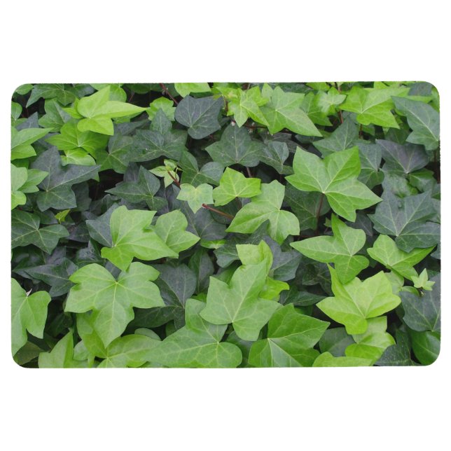 Green Ivy Botanical Print Floor Mat (Front)