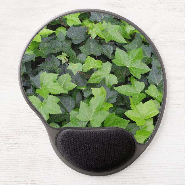 Green Ivy Botanical Print Gel Mouse Pad (Front)