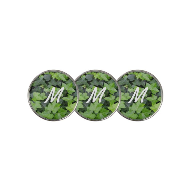 Green Ivy Botanical Print Golf Ball Marker (3 Up)