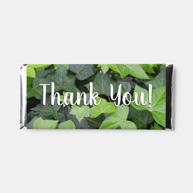 Green Ivy Botanical Print Hershey Bar Favors (Front)