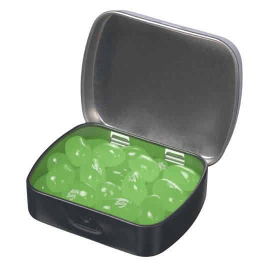 Green Ivy Botanical Print Jelly Belly Candy Tin (Opened)