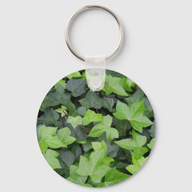 Green Ivy Botanical Print Keychain (Front)