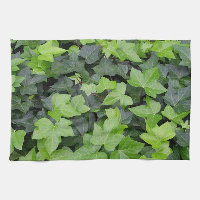 Green Ivy Botanical Print Kitchen Towel (Horizontal)