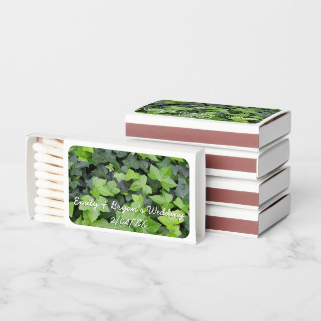 Green Ivy Botanical Print Matchboxes (Stacked)