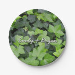 Green Ivy Botanical Print Paper Plates