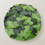 Green Ivy Botanical Print Round Pillow