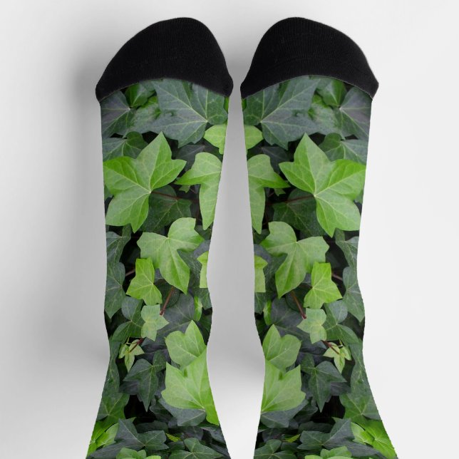 Green Ivy Botanical Print Socks (Top)