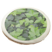 Green Ivy Botanical Print Sugar Cookie (Angled)