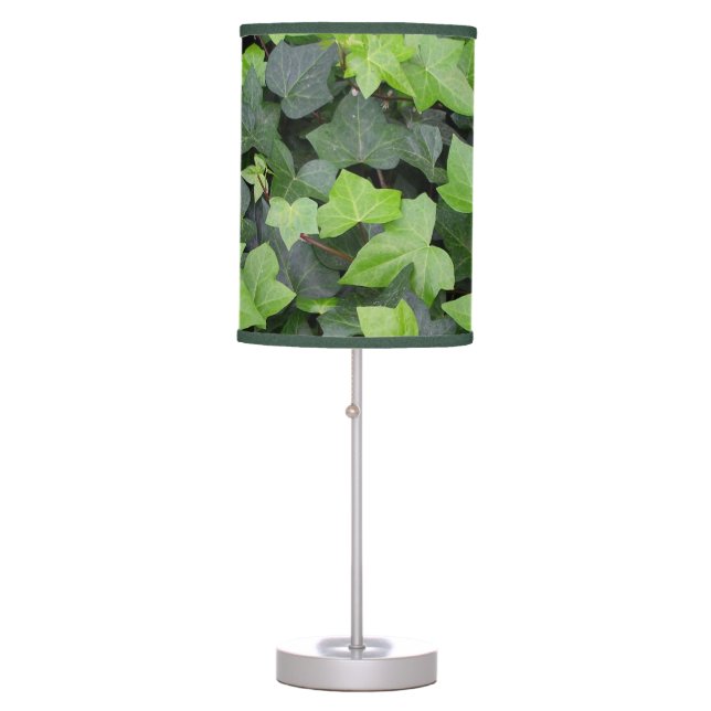 Green Ivy Botanical Print Table Lamp (Front)