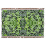 Green Ivy Botanical Print Throw Blanket