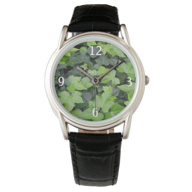 Green Ivy Botanical Print Watch (Front)